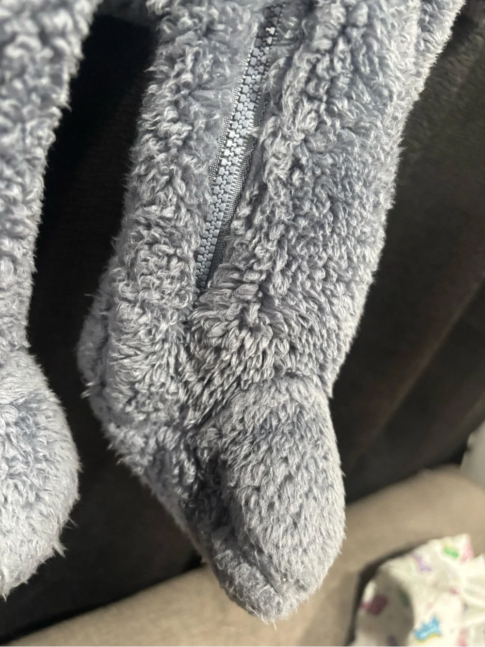 Carter's Light Blue Teddy Fleece Hooded One-Piece with Ears